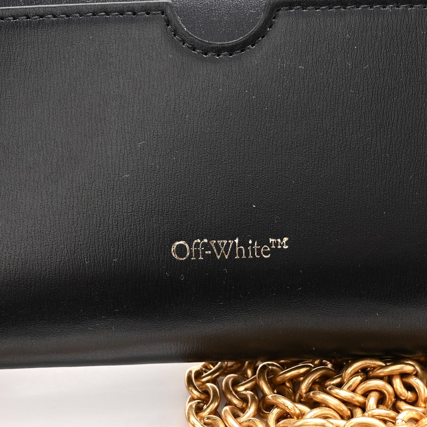 Calfskin Jitney Logo Flap Wallet On Chain Black