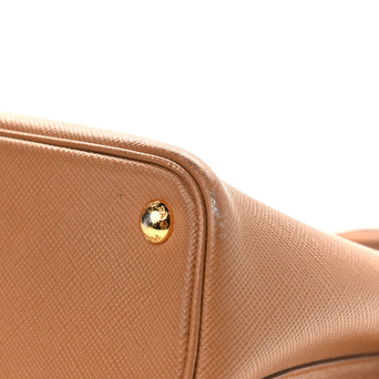 Prada Saffiano Cuir Medium Double Bag Caramel Fuoco 8 of 19