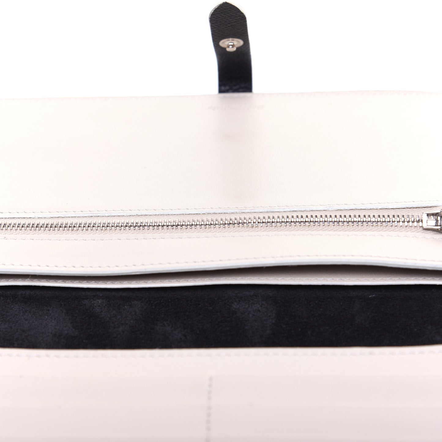 Grained Calfskin Large Multifunction Strap Wallet Black Chalk