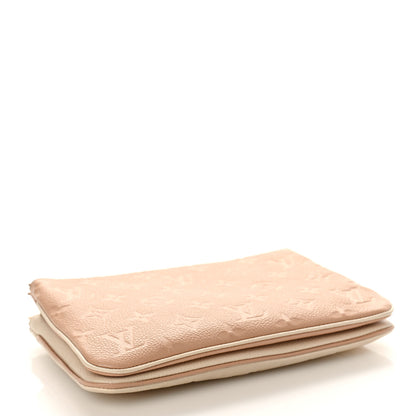 Louis Vuitton Empreinte Double Zip Pochette Beige Rose Creme 4 of 10