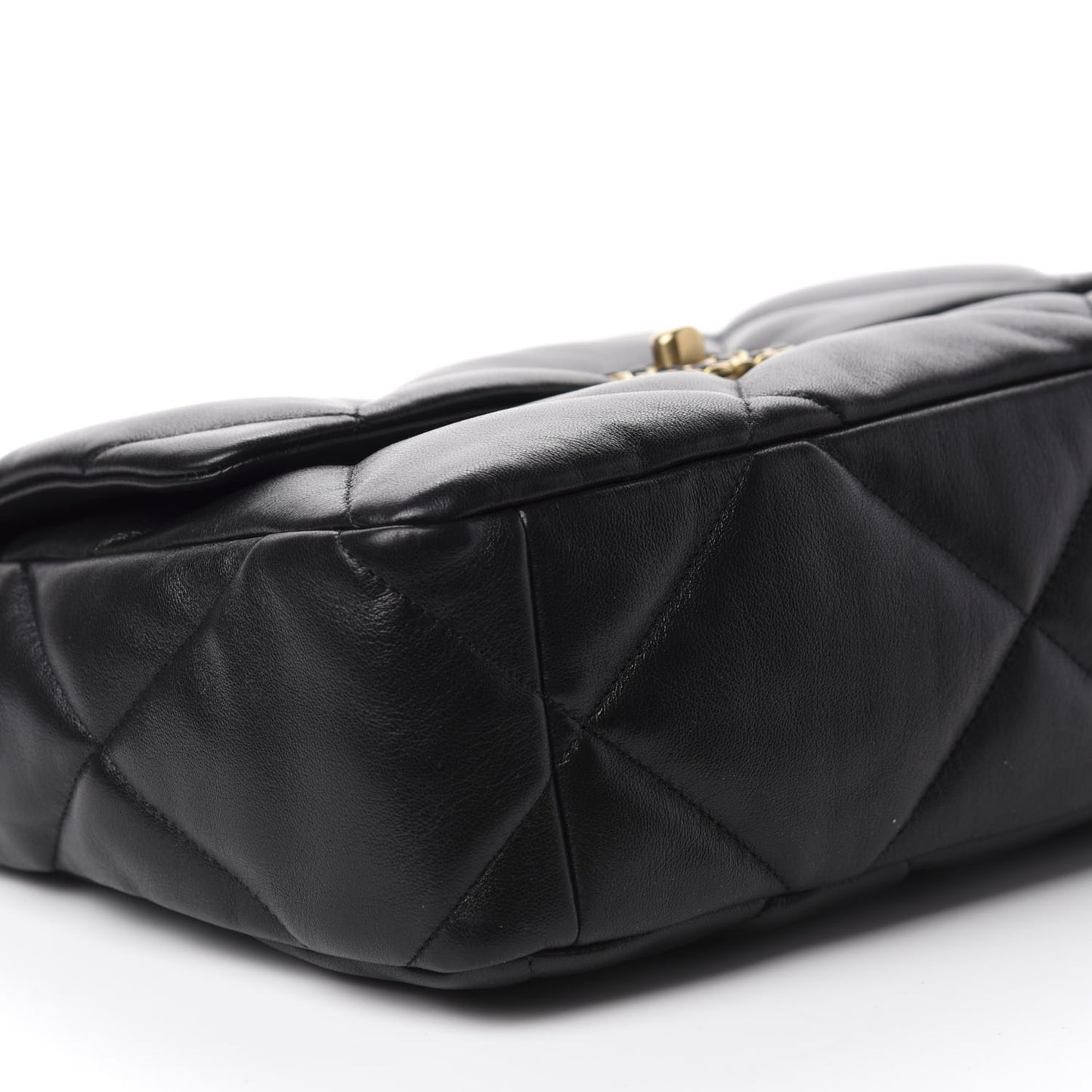 Lambskin Quilted Large 19 Flap Black