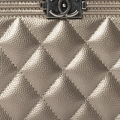 Chanel Metallic Caviar Quilted Small Boy Clutch With Chain Copper 11 of 17