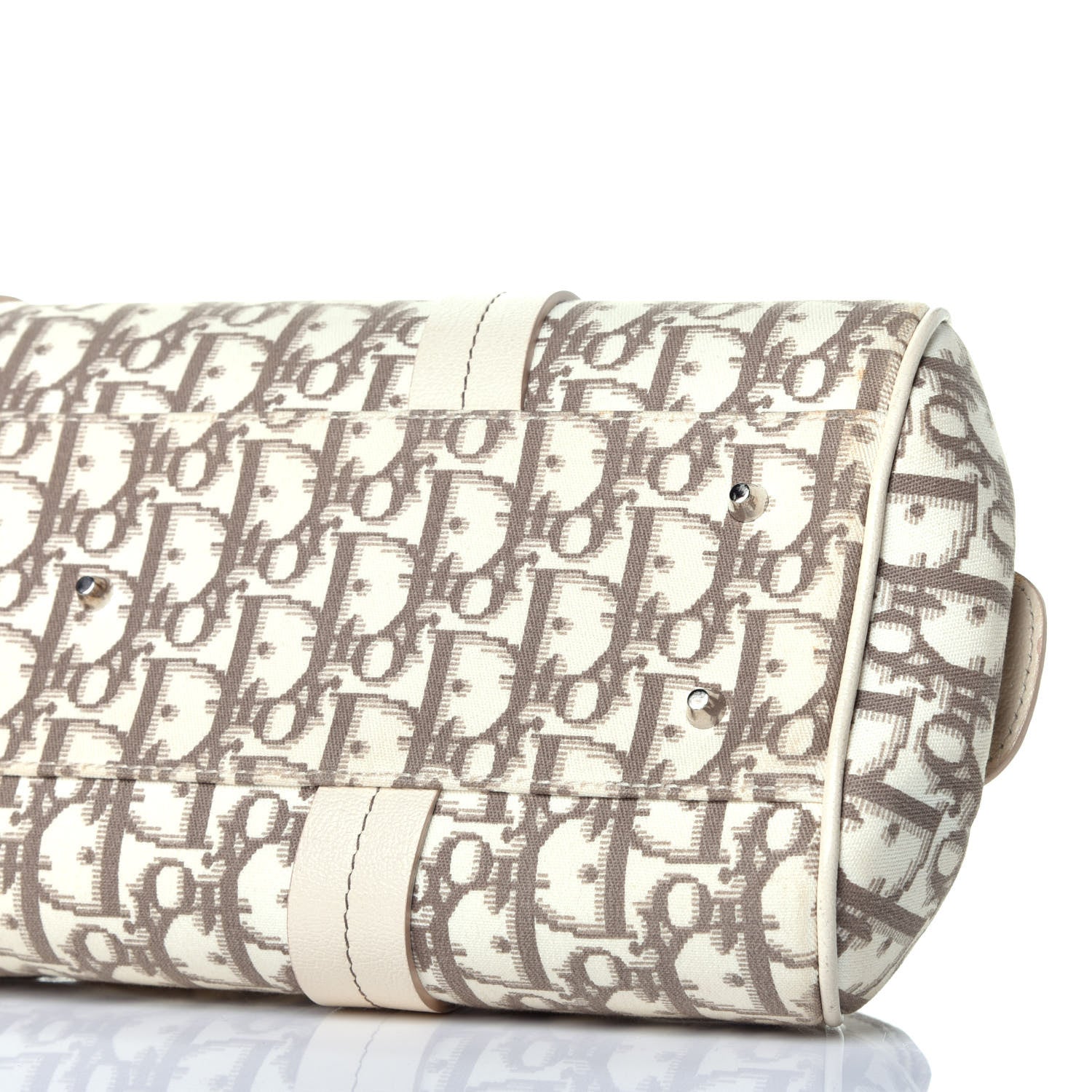 Christian Dior Monogram Vintage Flowers Frame Satchel Beige 9 of 10