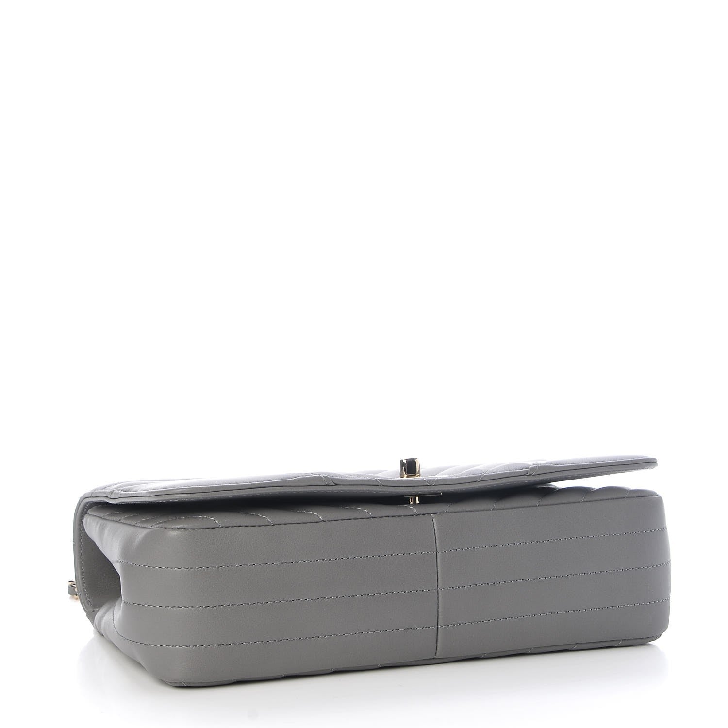 Chanel Calfskin Chevron Quilted Small Statement Flap Grey 4 of 10