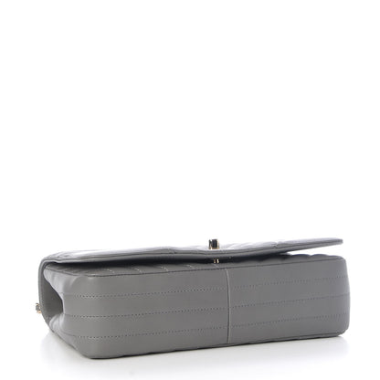 Chanel Calfskin Chevron Quilted Small Statement Flap Grey 4 of 10