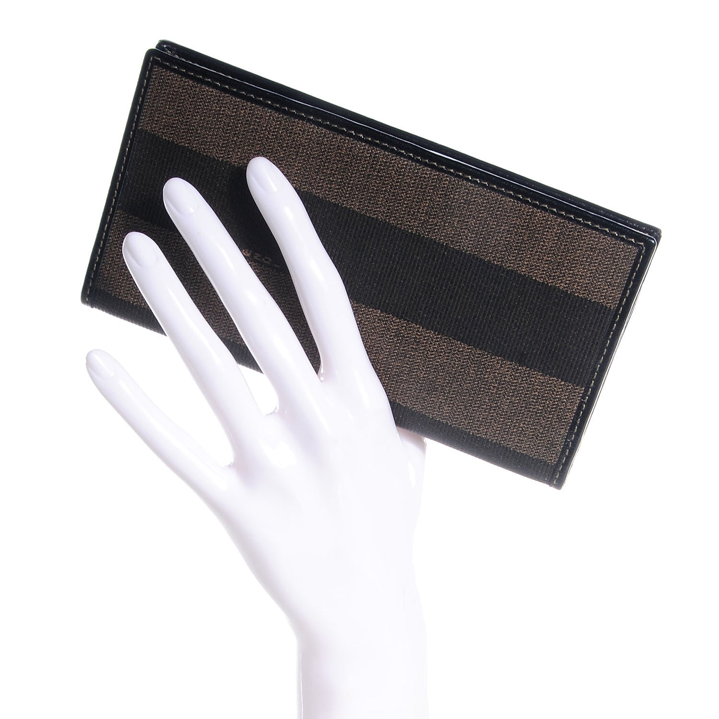 Vintage Pequin Stripe Checkbook Wallet Tobacco
