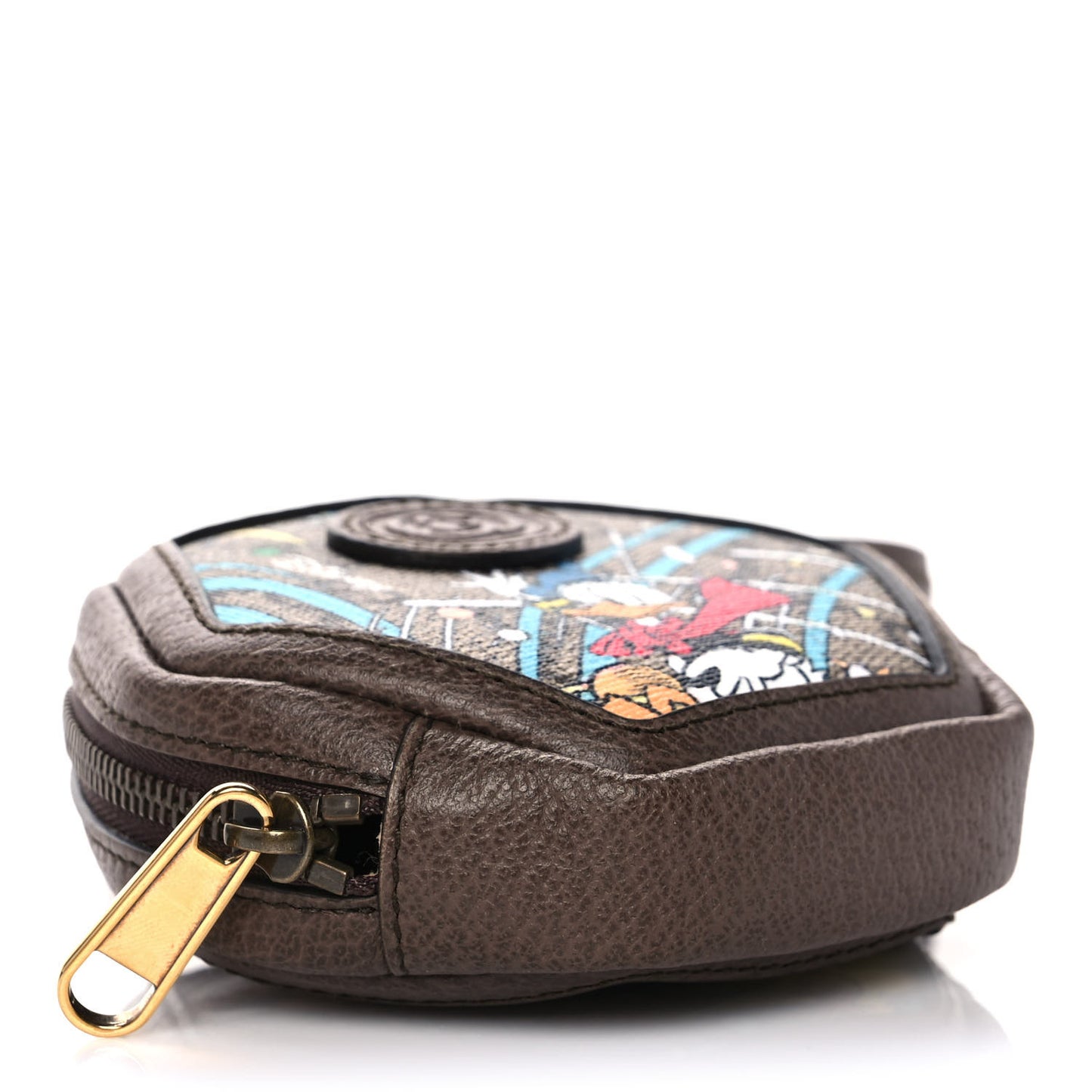 X DISNEY GG Supreme Monogram Donald Duck Interlocking G Coin Pouch Beige Multicolor New Acero