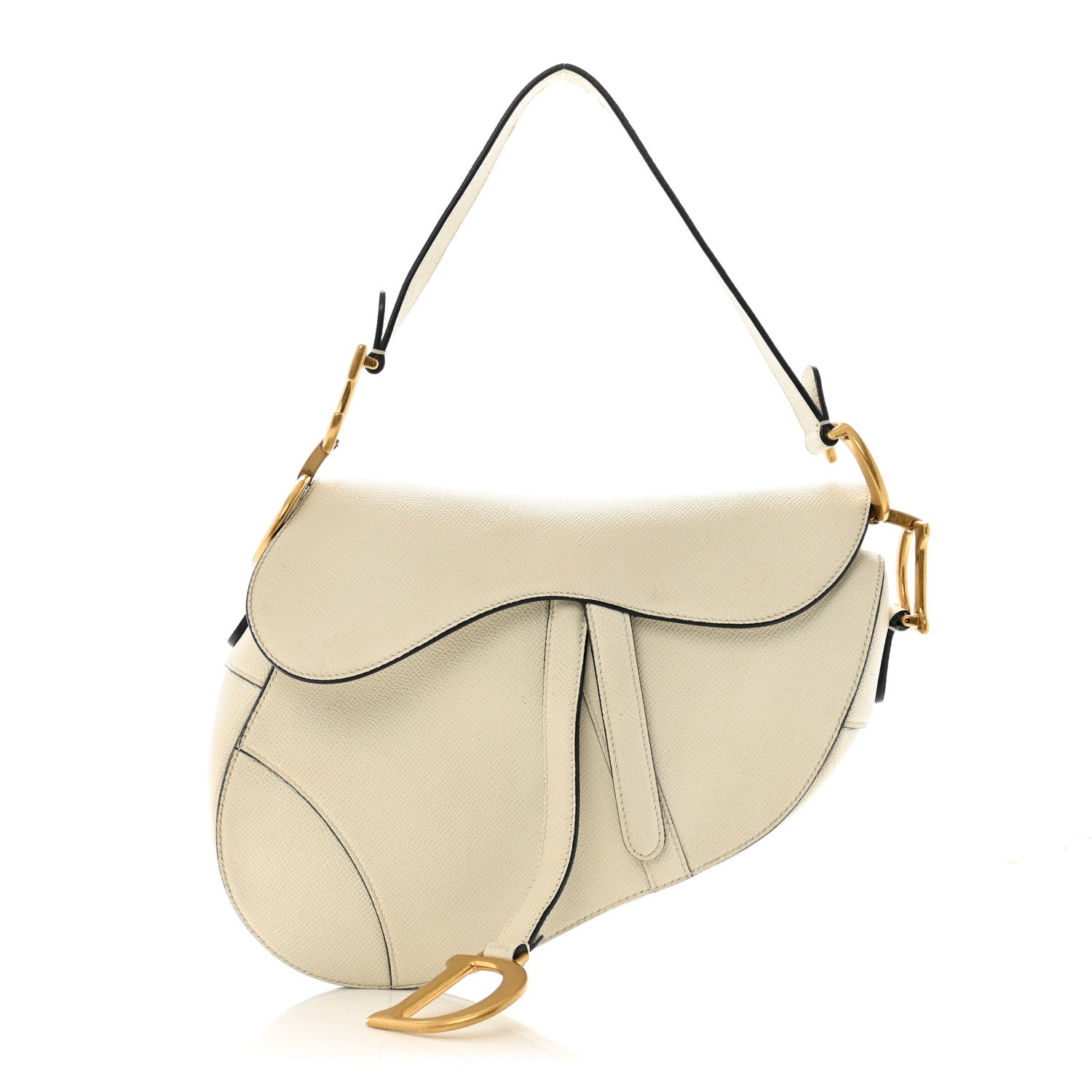 Christian Dior Grained Calfskin Saddle Bag White 1 of 16