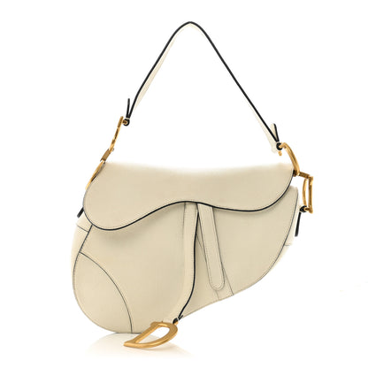 Christian Dior Grained Calfskin Saddle Bag White 1 of 16