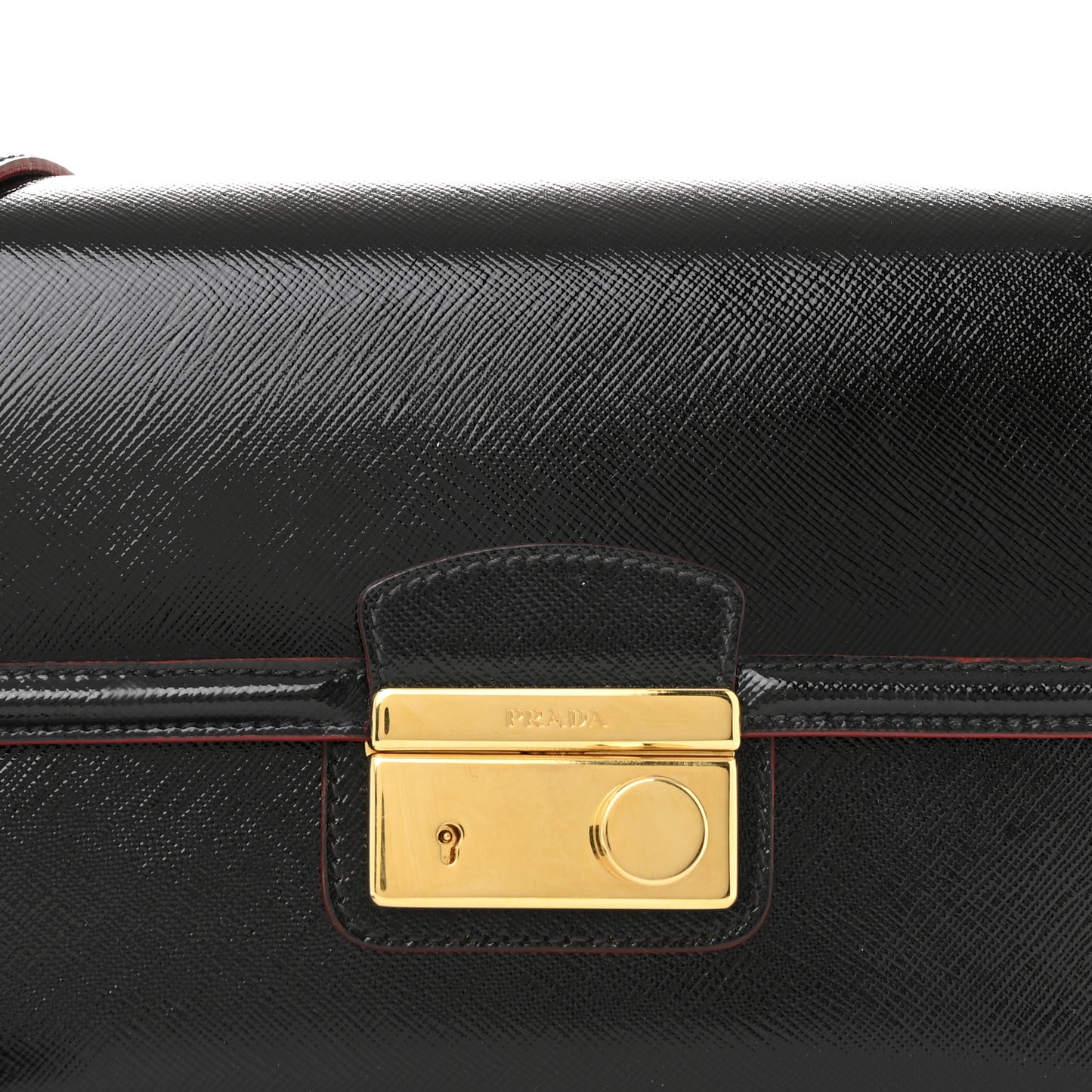 Saffiano Vernice Sound Shoulder Bag Black