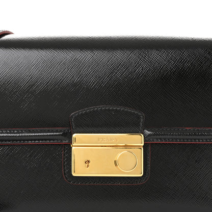 Prada Saffiano Vernice Sound Shoulder Bag Black 8 of 15