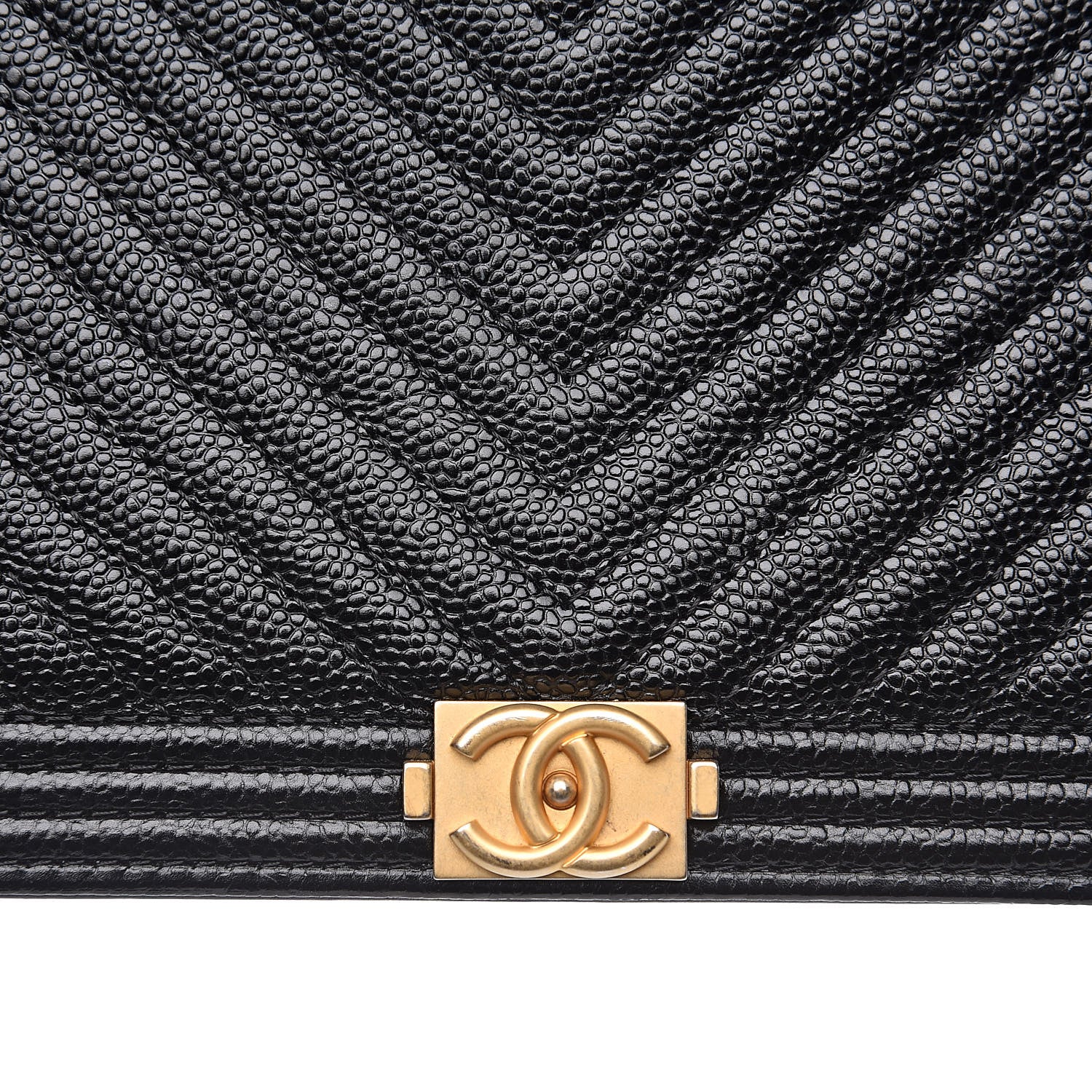 Chanel Caviar Chevron Quilted Boy Wallet On Chain WOC Black 11 of 13