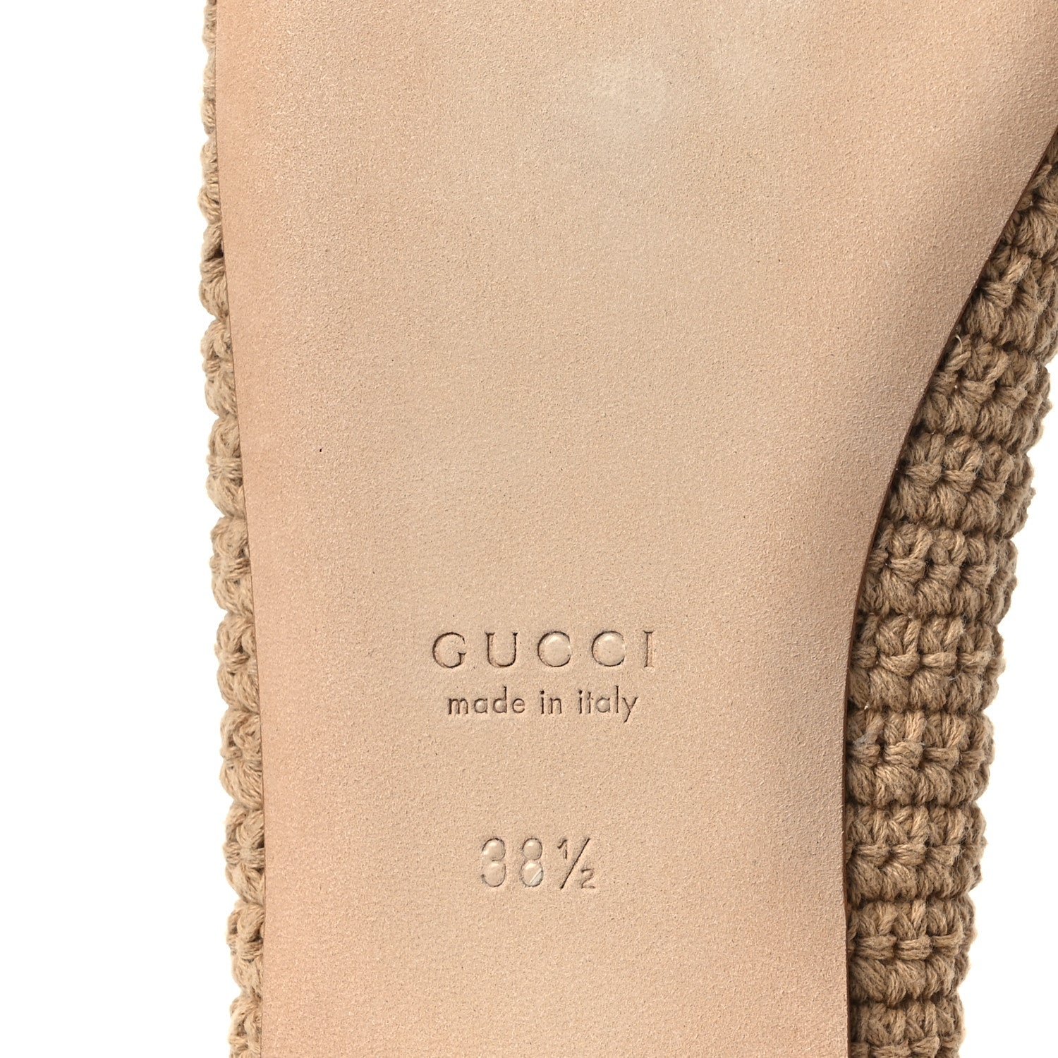 Gucci Cotton Crochet Nappa Camargue GG Ballerina Flats 38.5 Ecru Sand Storm 8 of 11