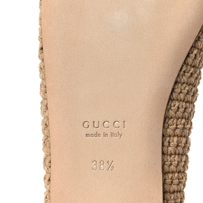 Gucci Cotton Crochet Nappa Camargue GG Ballerina Flats 38.5 Ecru Sand Storm 8 of 11