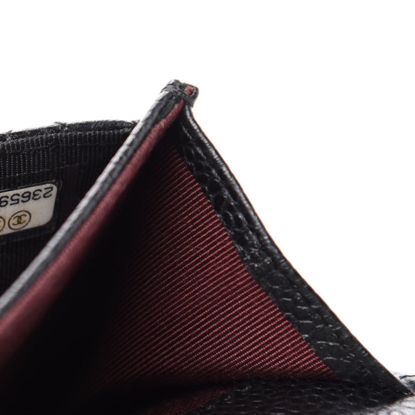Caviar Quilted Flap Card Holder Black