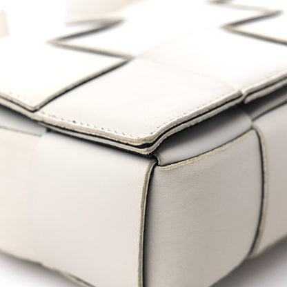 Bottega Veneta Lambskin Maxi Intrecciato Cassette Crossbody Bag White 10 of 14