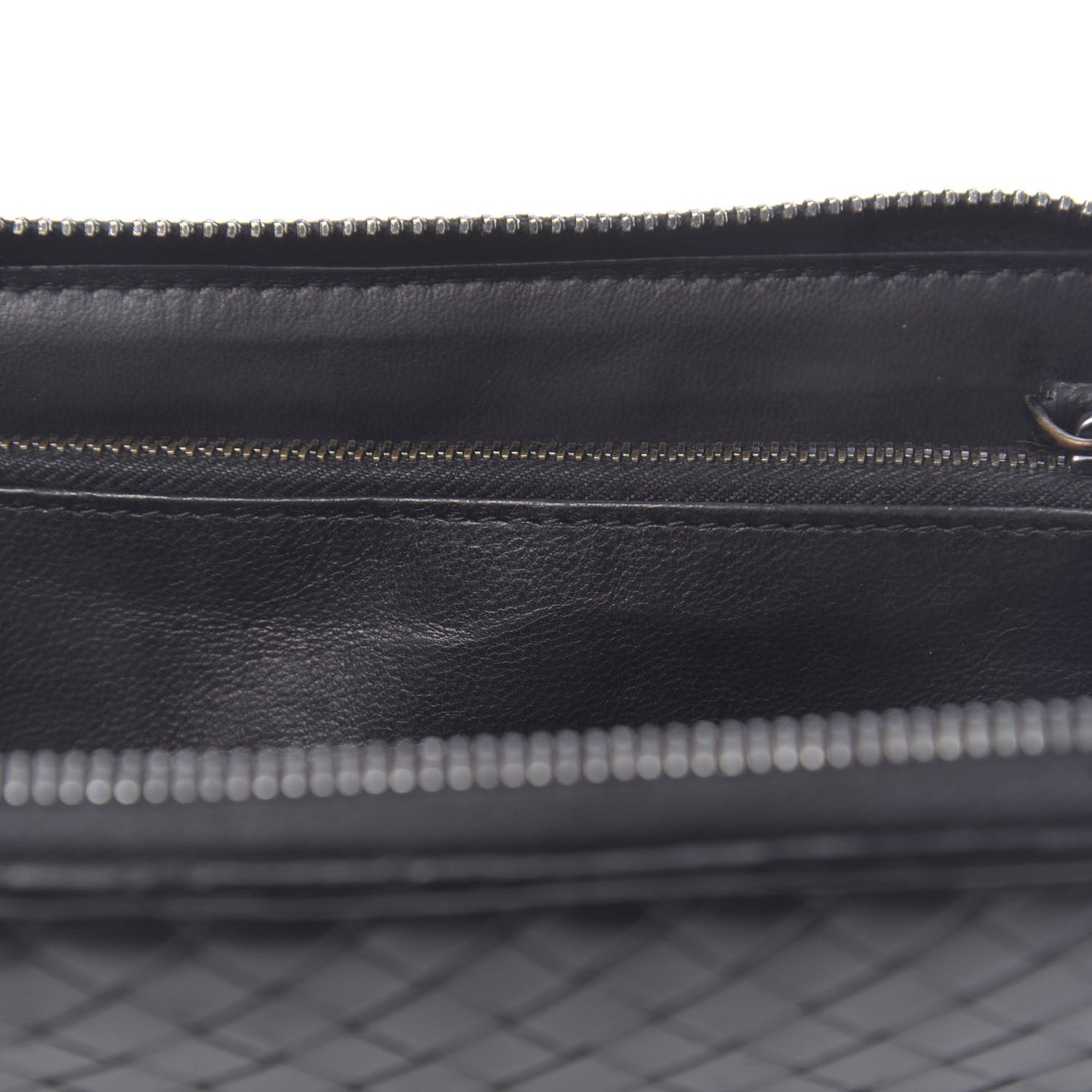 Nappa Intrecciato Zip Around Wallet Black