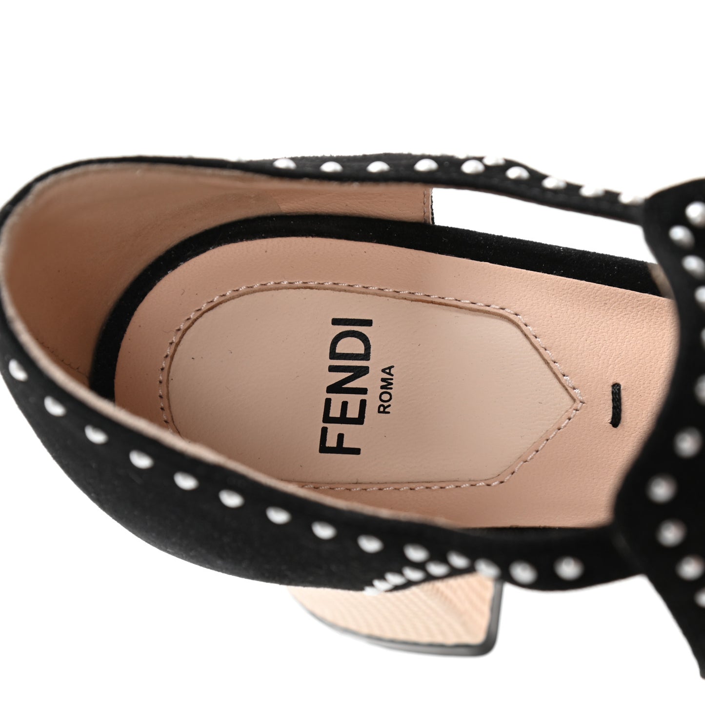 Suede Faux Lizard Pearl Embellished 36.5 Black