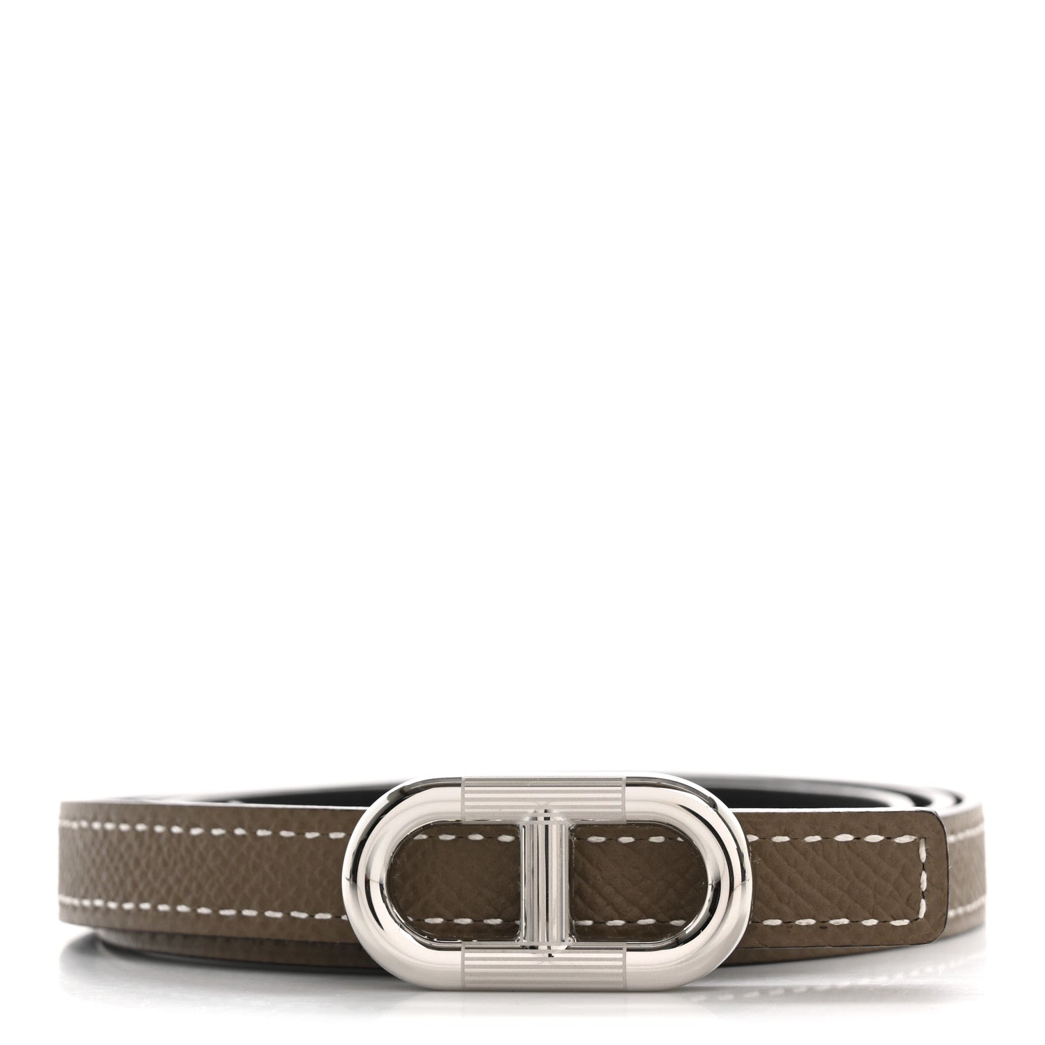 Hermes Swift Epsom 13mm Maillon H 90 36 Belt Black Etoupe 1 of 7