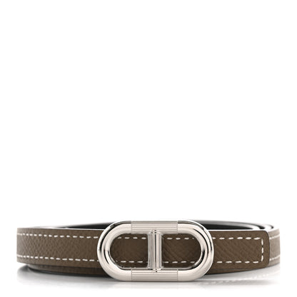 Hermes Swift Epsom 13mm Maillon H 90 36 Belt Black Etoupe 1 of 7