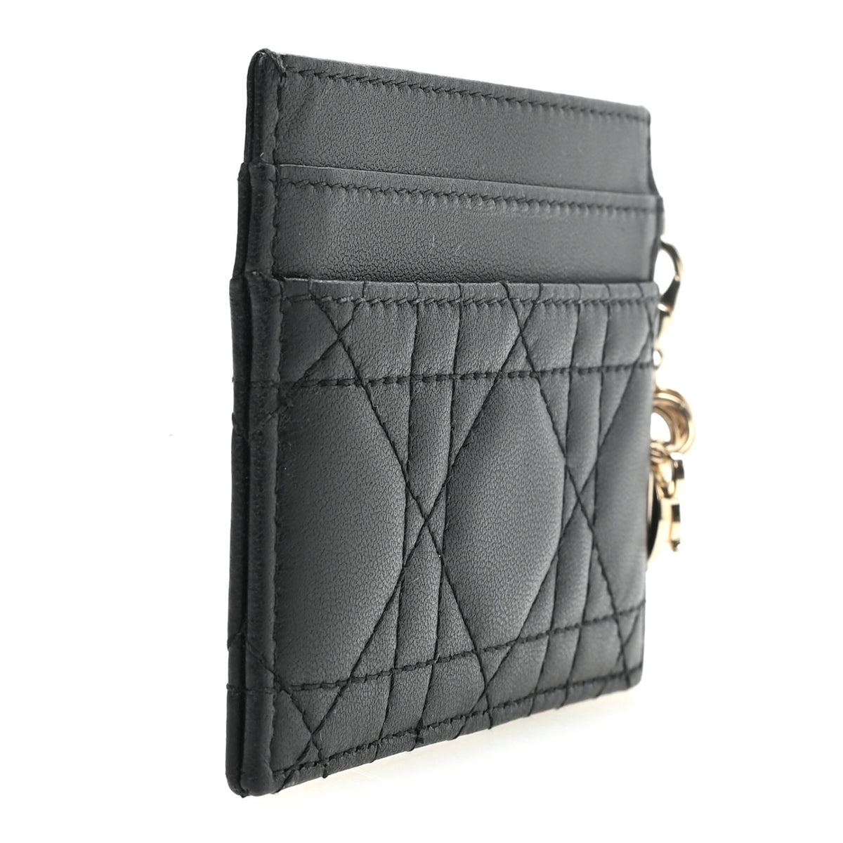 Christian Dior Lambskin Cannage Lady Dior Card Holder Black 3 of 7