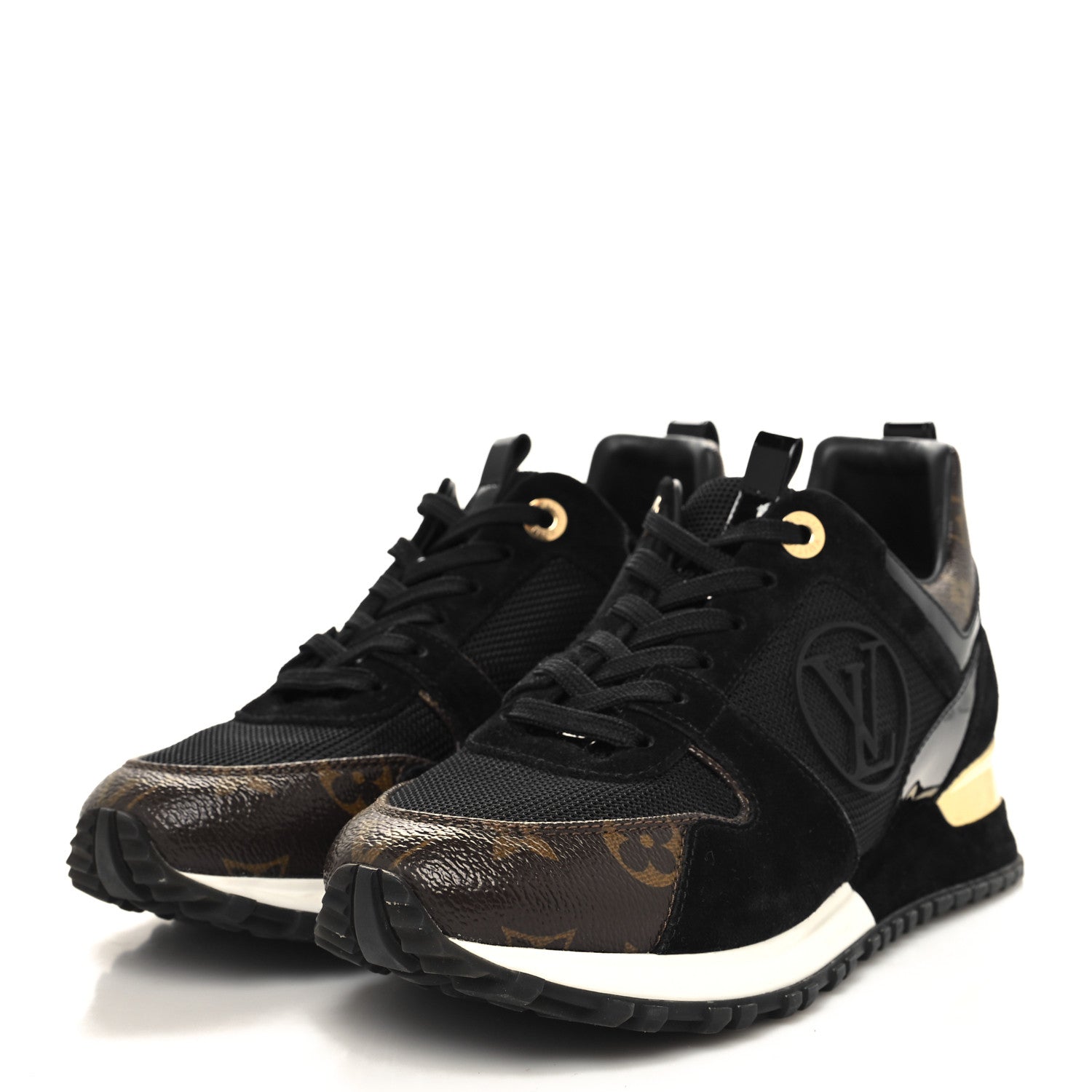 Louis Vuitton Suede Monogram Run Away Sneakers 37 Black 3 of 8