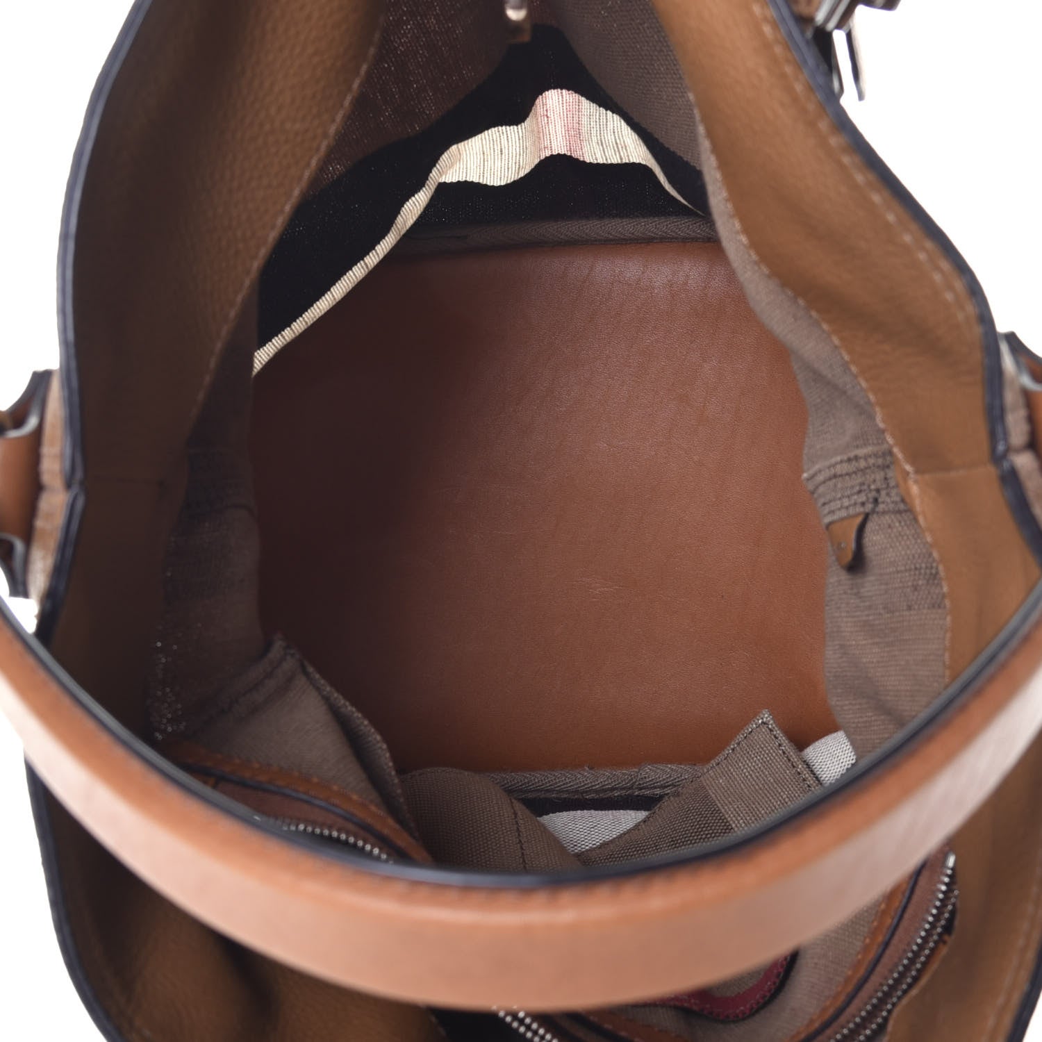 Burberry Grainy Calfskin Canvas Mega Check Tassel Hobo 5 of 10