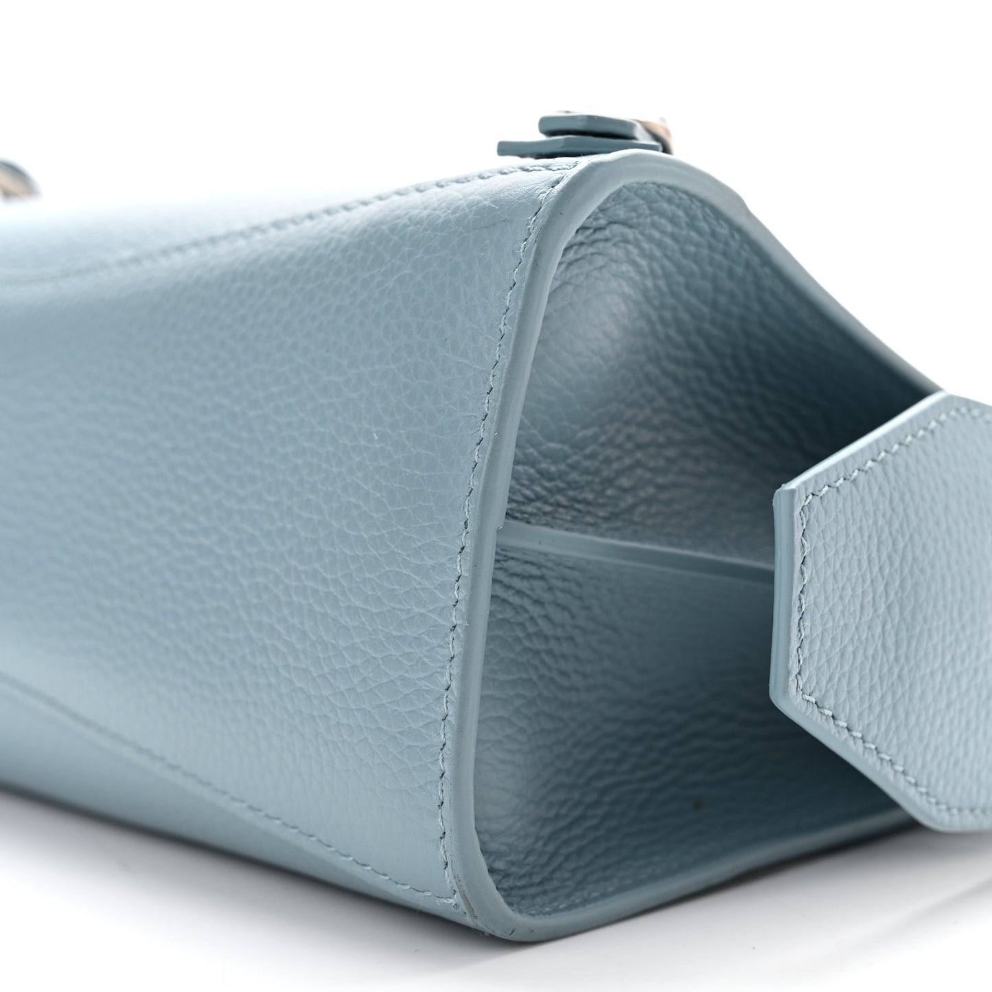 Grained Calfskin Neo Classic Silver Hardware Mini City Blue Grey