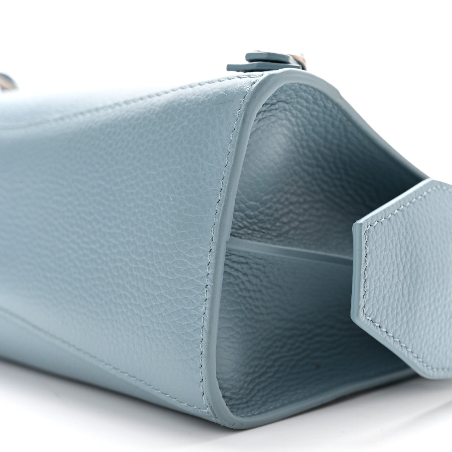 Balenciaga Grained Calfskin Neo Classic Silver Hardware Mini City Blue Grey 10 of 10