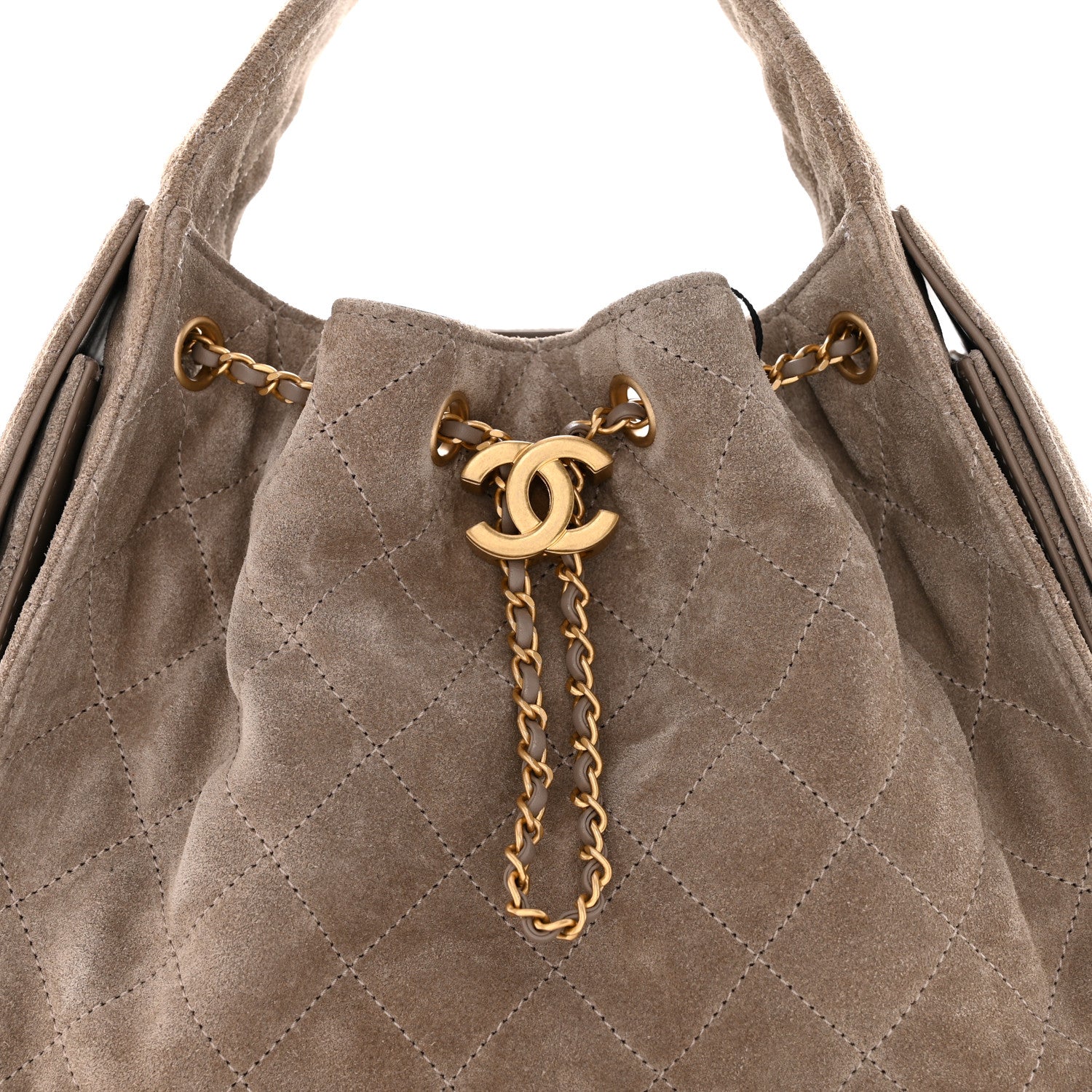Chanel Suede Quilted Small Chanel 25 Handbag Dark Grey 8 of 11