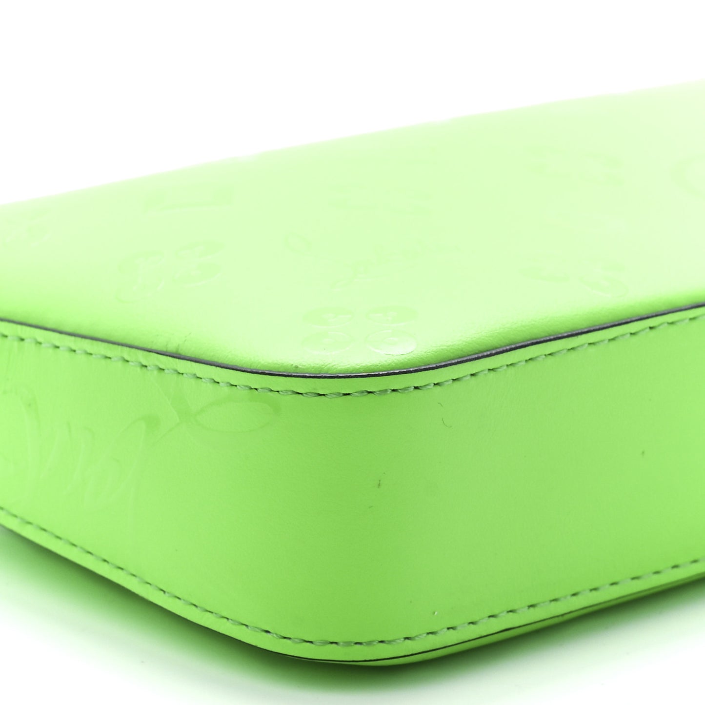 Calfskin Loubila Loubinthesky Chain Clutch Neon Green