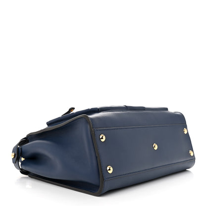 Fendi Vitello Seta Shiny Nappa Medium 3 Pocket Peekaboo Iconic Satchel Blueberry 4 of 10