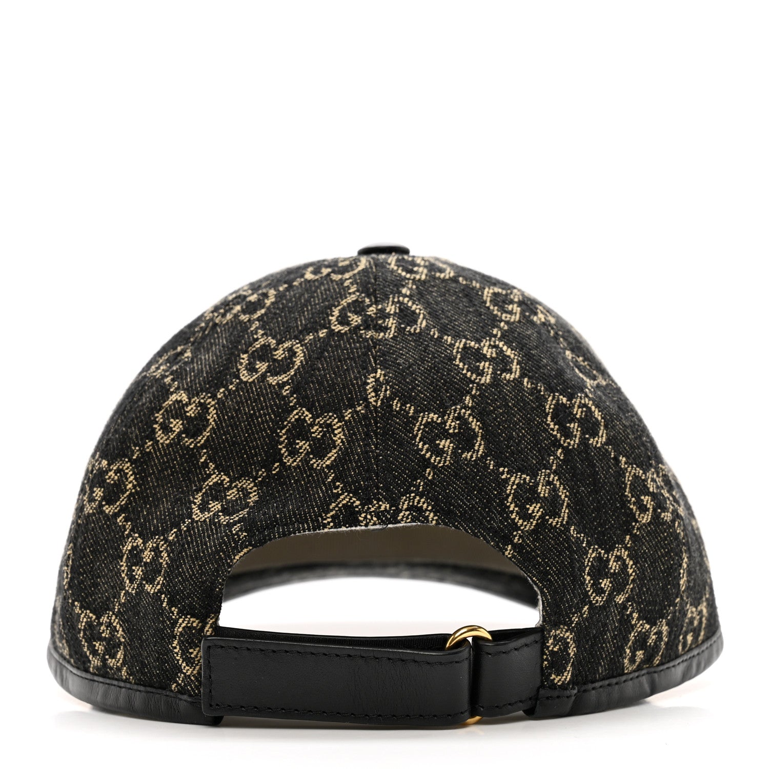 Gucci Denim Calfskin GG Monogram Oscar Baseball Hat M Black Ivory 6 of 11