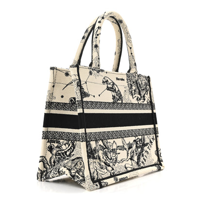 Christian Dior Canvas Embroidered Small Zodiac Toile De Jouy Book Tote Latte 3 of 15