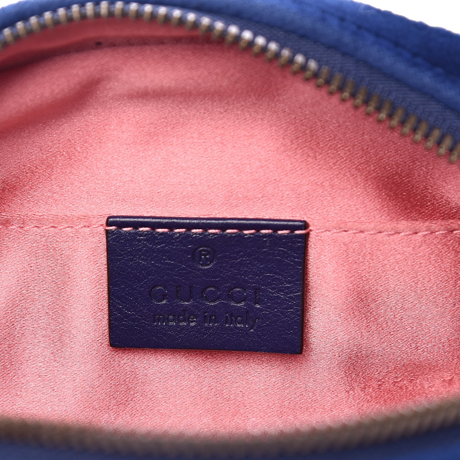 Gucci Velvet Matelasse GG Marmont Belt Bag 85 34 Cobalt Blue 6 of 10