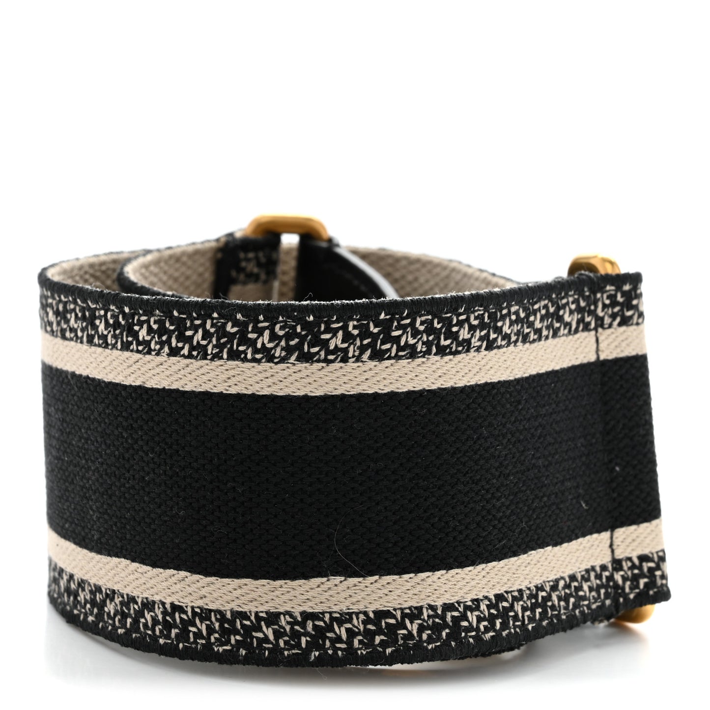 Canvas Embroidered Shoulder Strap Black