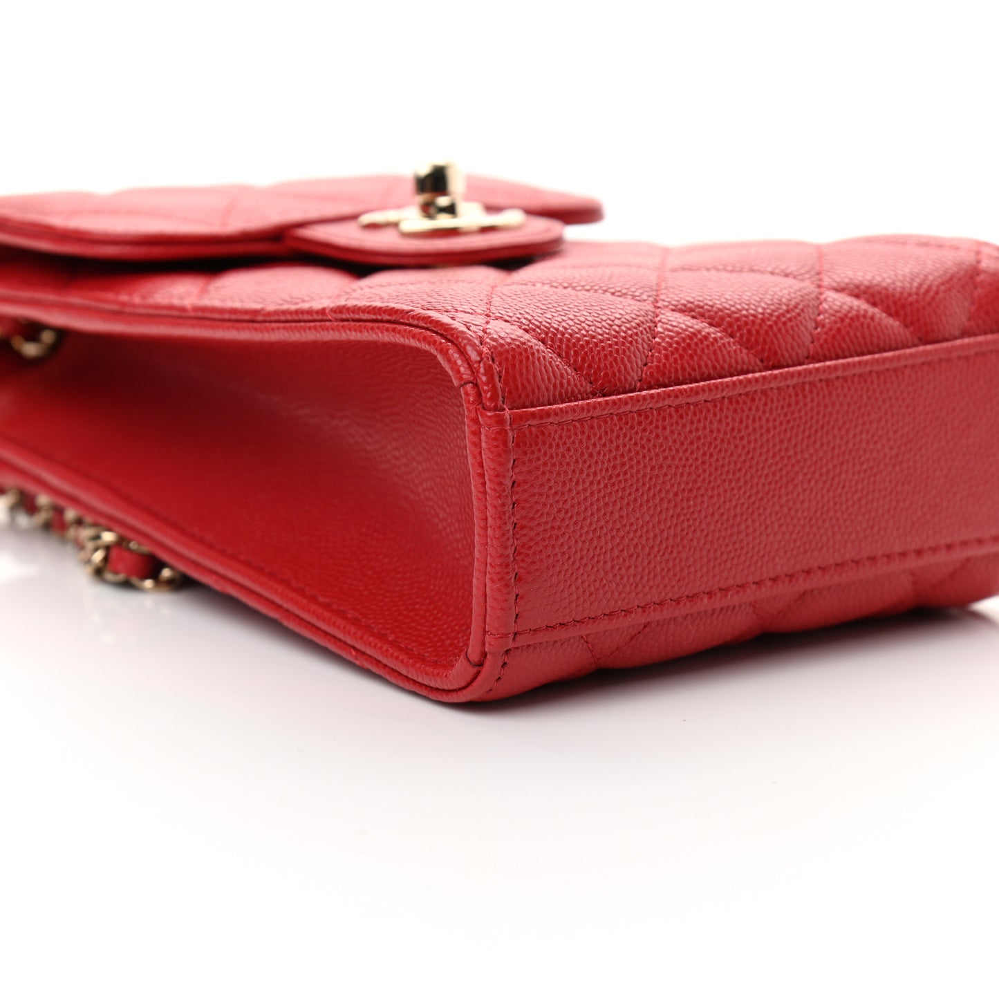 Caviar Quilted Classic Phone Holder Red