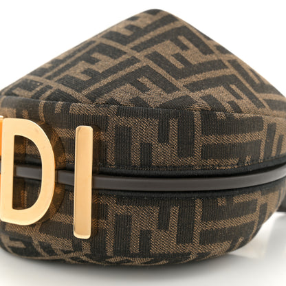 Fendi Fabric Jacquard Vitello Grace FF 1974 Mini Fendigraphy Hobo Bag Tobacco Moro Ebano 10 of 10
