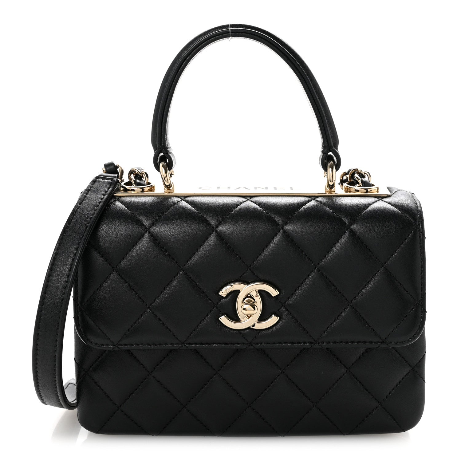 Chanel Lambskin Quilted Small Trendy CC Dual Handle Flap Bag Black 1 of 13