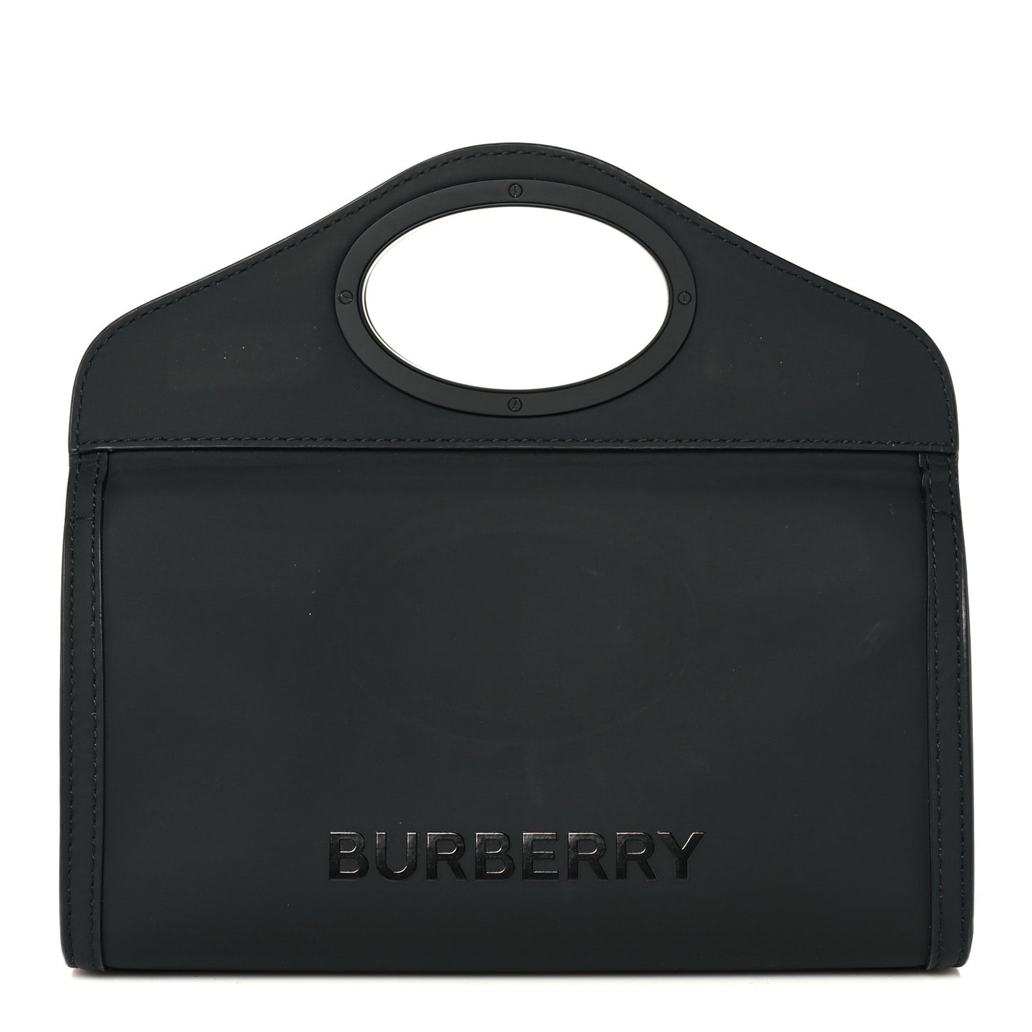 Rubberised Cotton Foldover Pocket Bag Black