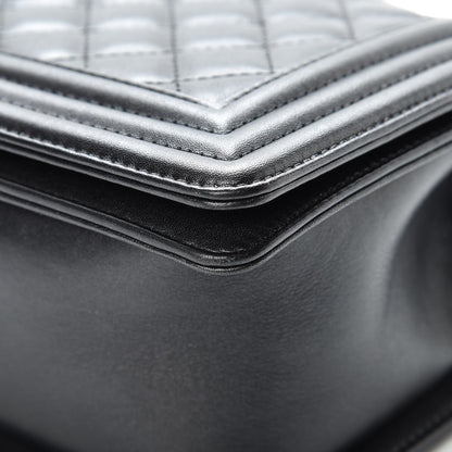 Chanel Metallic Calfskin Quilted Medium Boy Flap Black 7 of 15
