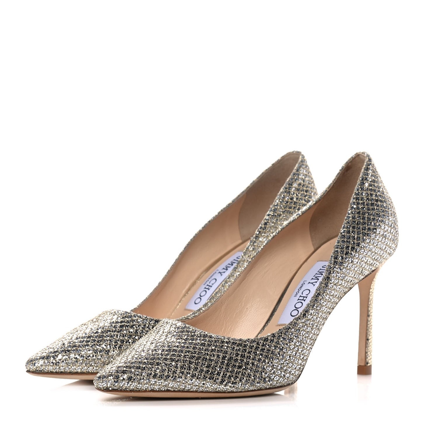 Glitter Fabric Romy 85 Pumps 36.5 Champagne