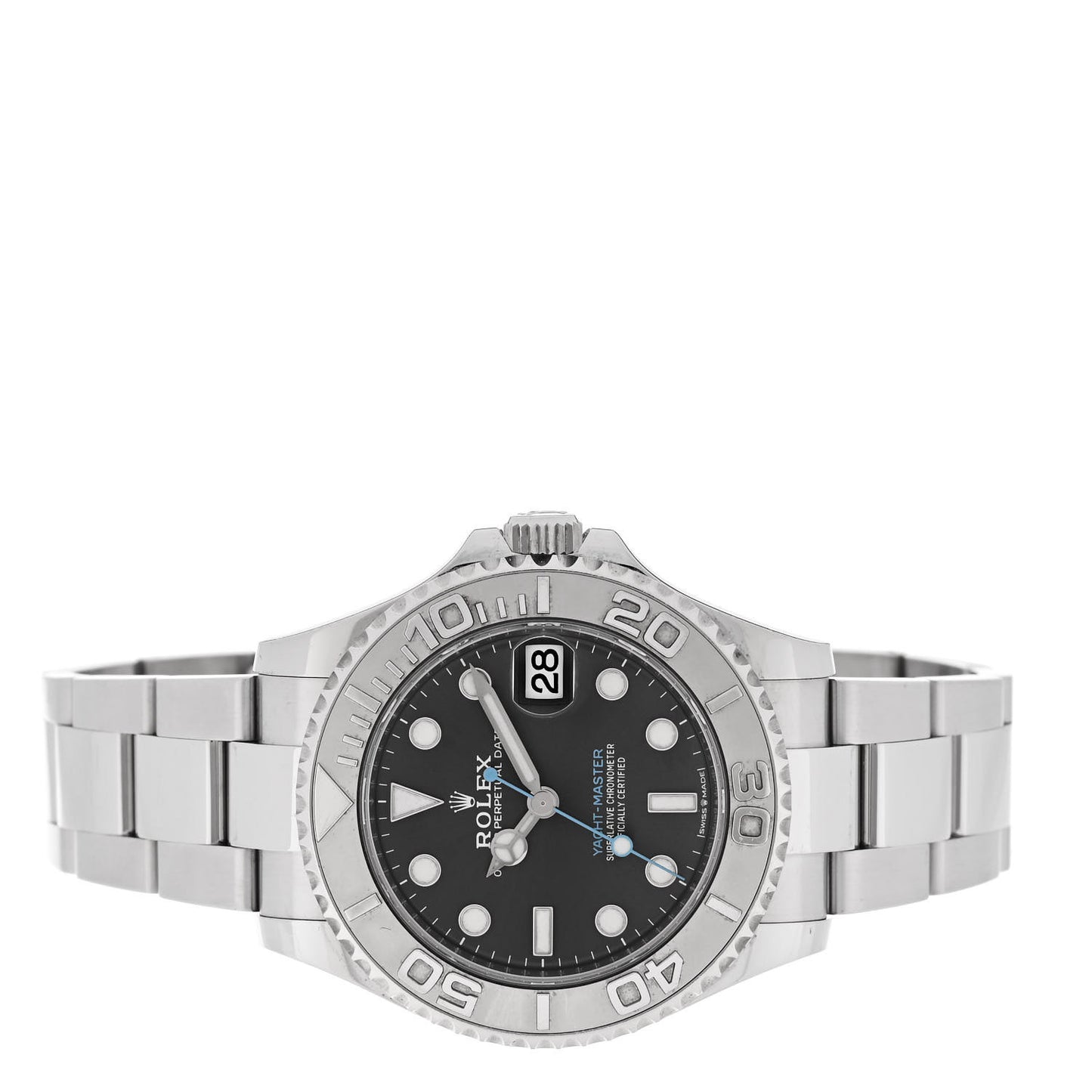 Stainless Steel Platinum 37mm Oyster Perpetual Date Yacht-Master Watch Slate 268622