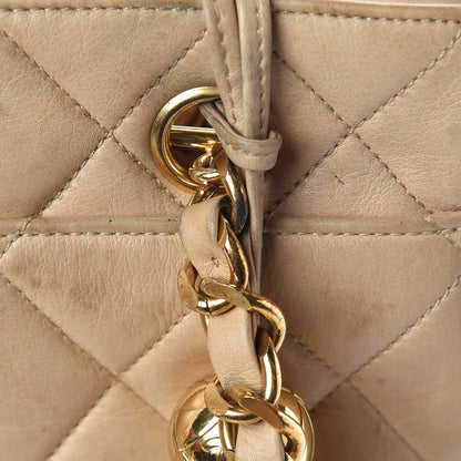 Chanel Lambskin Quilted Shopping Tote Beige 11 of 17