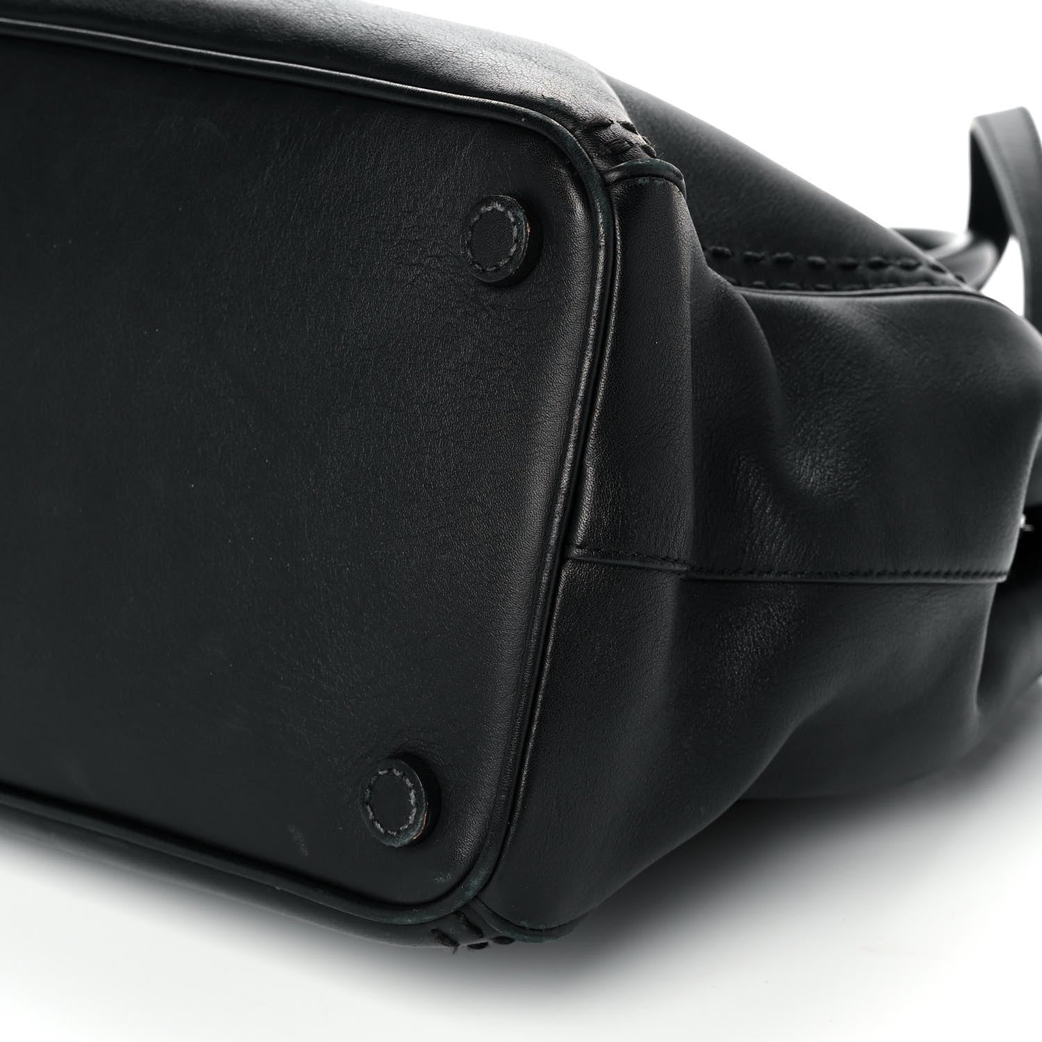 Prada City Calf Hand Stitched Medium Galleria Double Zip Tote Black 10 of 14