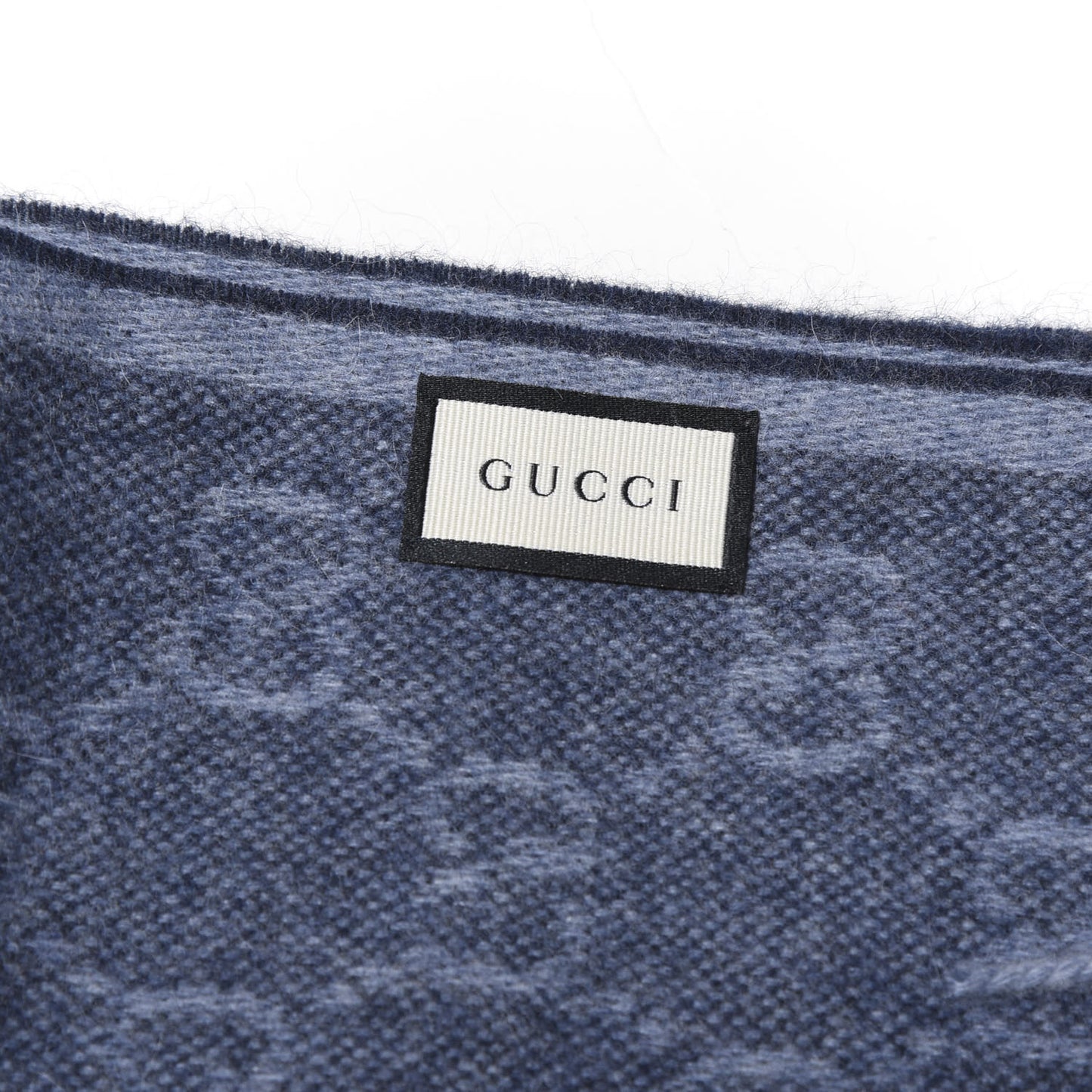 Wool Alpaca Monogram Web New Nikky Scarf Midnight Blue