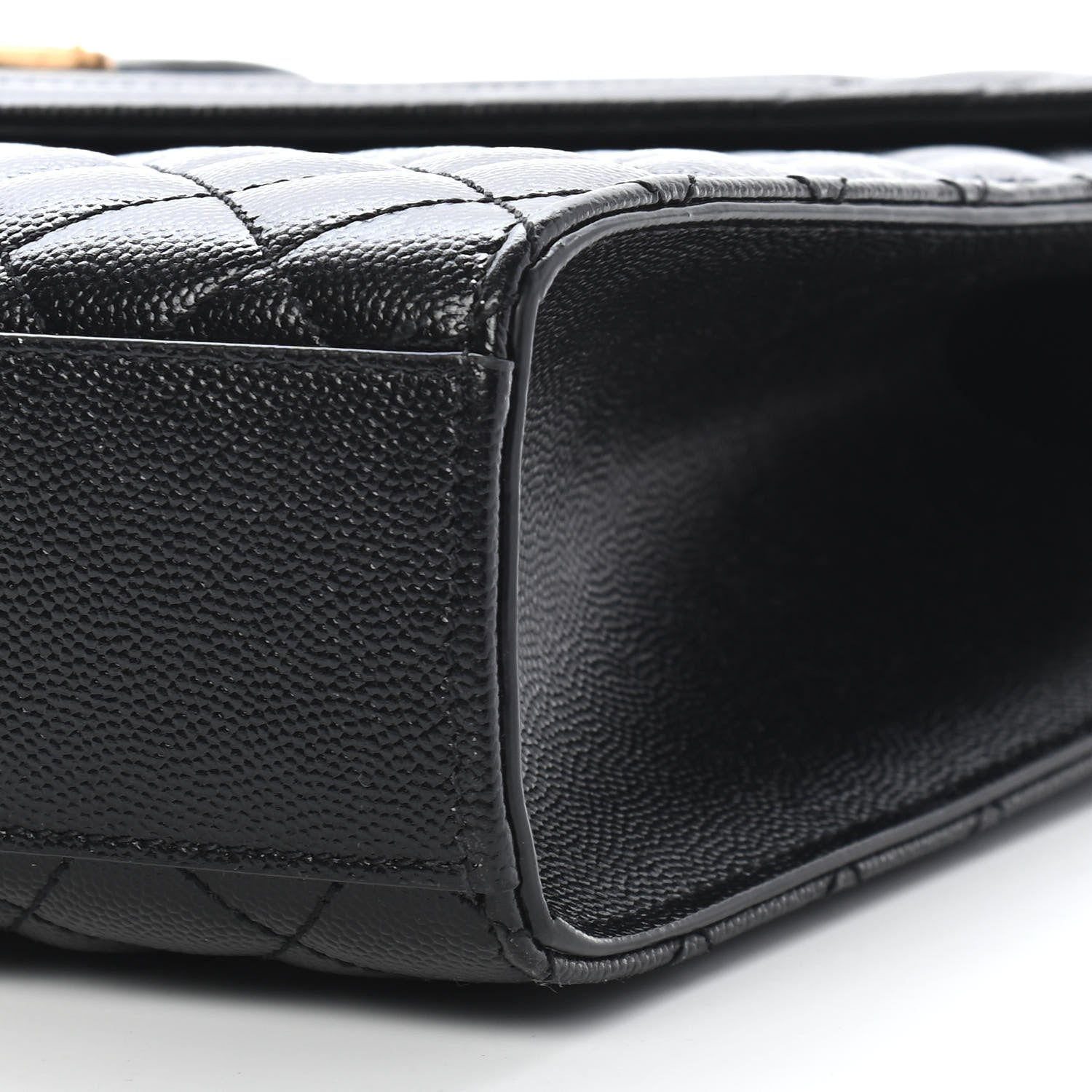 Saint Laurent Grain De Poudre Textured Mixed Matelasse Large Triquilt Monogram Satchel Black 8 of 8