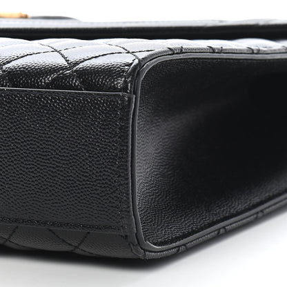 Saint Laurent Grain De Poudre Textured Mixed Matelasse Large Triquilt Monogram Satchel Black 8 of 8