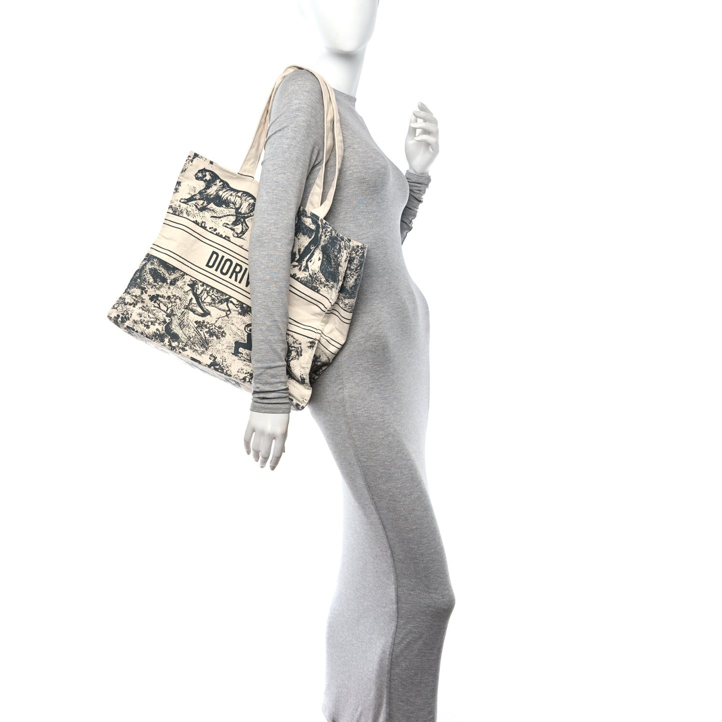 Straw Dioriviera Tote Grey