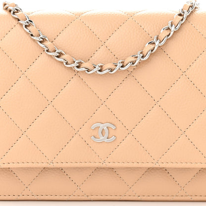 Chanel Caviar Quilted Wallet On Chain WOC Beige 9 of 11